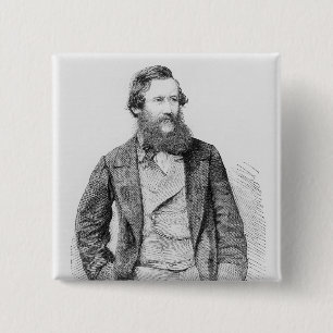 Portret van John Hanning Speke Vierkante Button 5,1 Cm