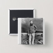 Portret van John Hanning Speke Vierkante Button 5,1 Cm (Voorkant /achterkant)