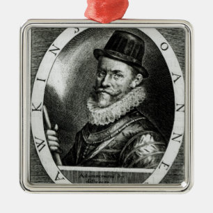 Portret van John Hawkins Metalen Ornament