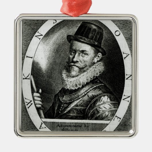 Portret van John Hawkins Metalen Ornament (Voorkant)