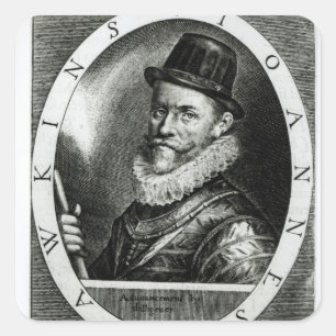 Portret van John Hawkins Vierkante Sticker