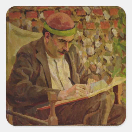 Portret van John Maynard Keynes (1883-1946) (olie  Vierkante Sticker (Voorkant)