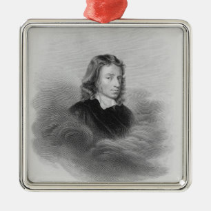 Portret van John Milton (1608-74), gegraveerd door Metalen Ornament