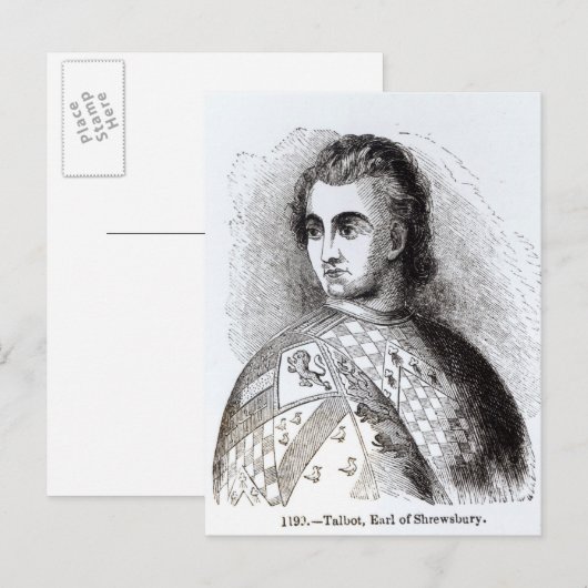 Portret van John Talbot Briefkaart (Voorkant / Achterkant)