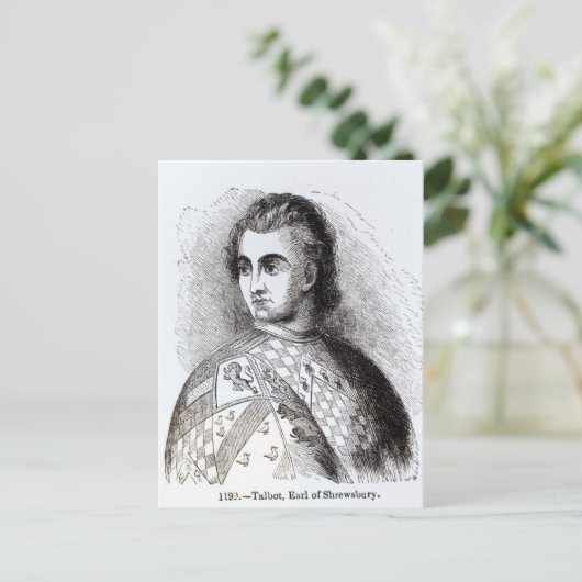 Portret van John Talbot Briefkaart (Staand voorkant)