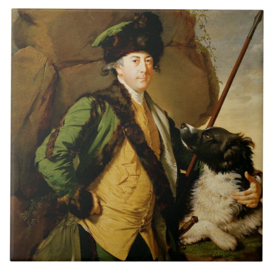 Portret van John Whetham van Kirklington (1731-181 Tegeltje (Voorkant)