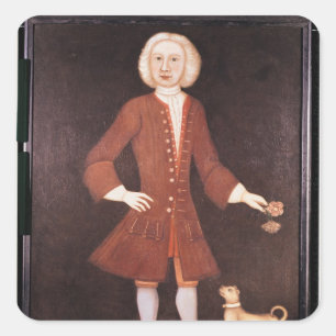 Portret van Jonathan Bentham, c.1725 Vierkante Sticker