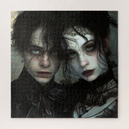 Portret van jong gotisch paar legpuzzel