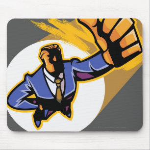 Portret van jong man met duim omhoog muismat