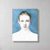 Portret van Jong Meisje Waterverf Schilderij Canva Canvas Afdruk (Voorkant)