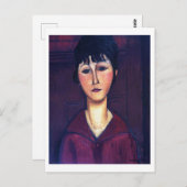 Portret van jonge vrouw, Modigliani Briefkaart (Voorkant / Achterkant)