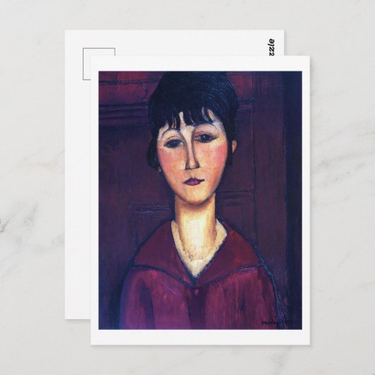 Portret van jonge vrouw, Modigliani Briefkaart (Voorkant / Achterkant)