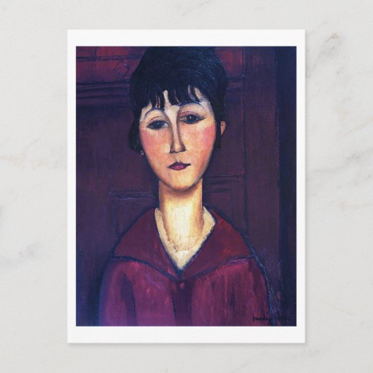 Portret van jonge vrouw, Modigliani Briefkaart (Voorkant)