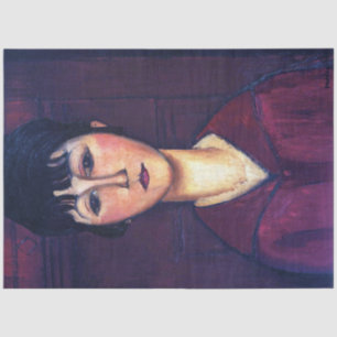 Portret van jonge vrouw, Modigliani Tissuepapier