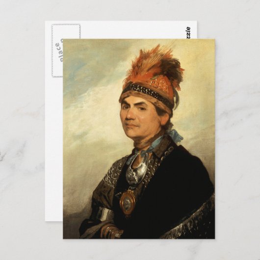 Portret van Joseph Brant door Gilbert Stuart Briefkaart (Voorkant / Achterkant)