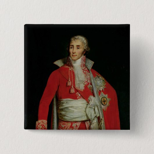 Portret van Joseph Fouche Duke van Otranto Vierkante Button 5,1 Cm (Voorkant)
