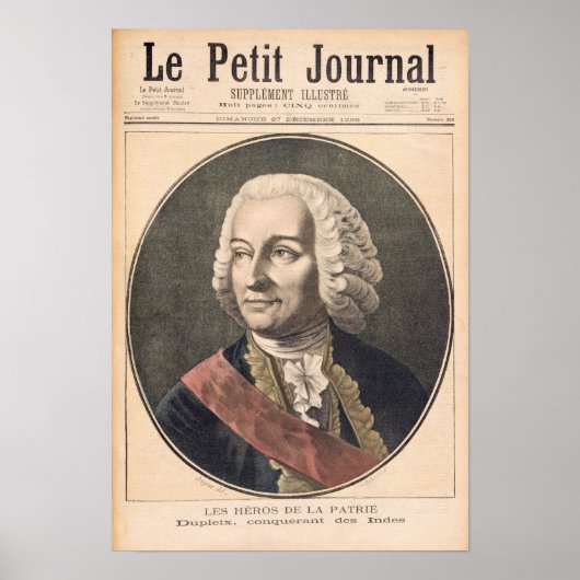 Portret van Joseph Francis Dupleix Poster (Voorkant)