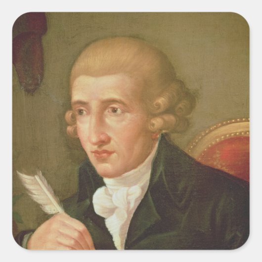Portret van Joseph Haydn Vierkante Sticker (Voorkant)