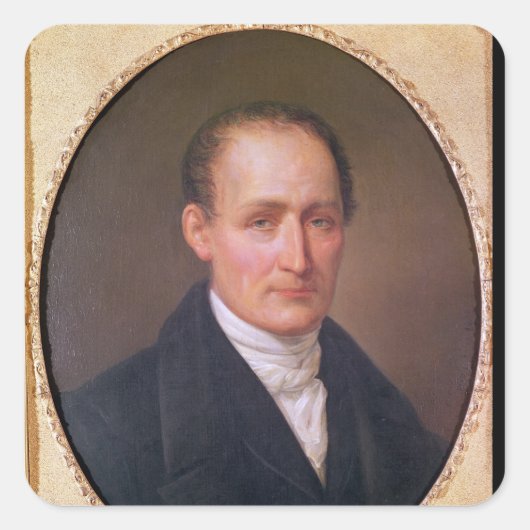 Portret van Joseph Nicephore Niepce 1854 Vierkante Sticker (Voorkant)
