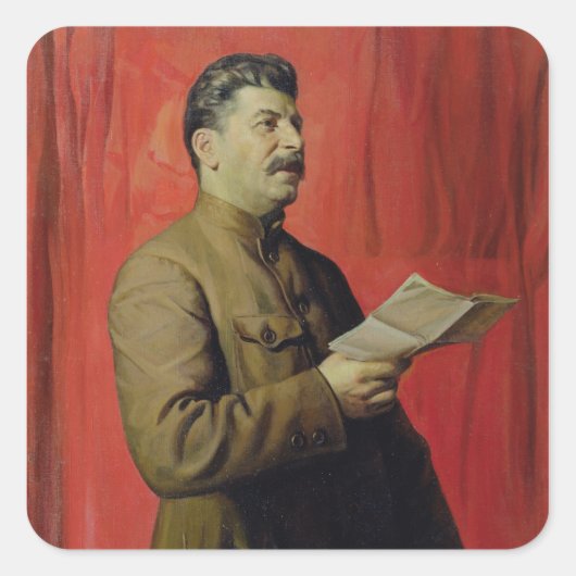 Portret van Josif Stalin, 1933 Vierkante Sticker (Voorkant)
