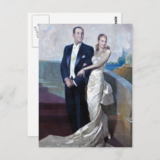 Portret van Juan Domingo Perón en Eva Duarte Briefkaart (Voorkant / Achterkant)