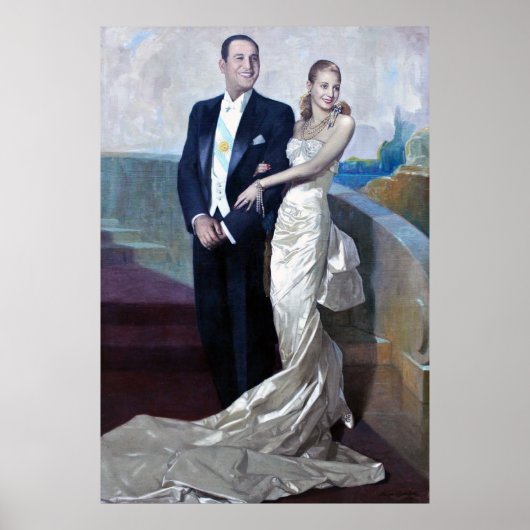 Portret van Juan Domingo Perón en Eva Duarte Poster (Voorkant)