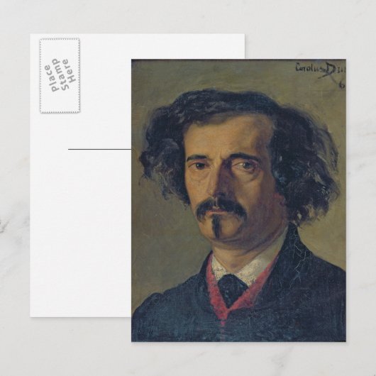 Portret van Jules Barbey d'Aurevilly 1860 Briefkaart (Voorkant / Achterkant)