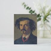 Portret van Jules Barbey d'Aurevilly 1860 Briefkaart (Staand voorkant)