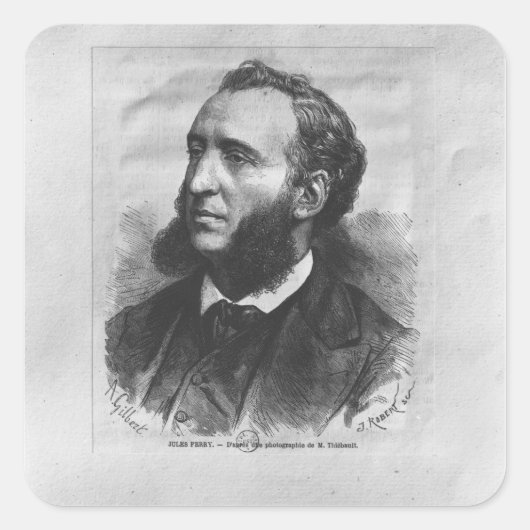 Portret van Jules Ferry Vierkante Sticker (Voorkant)