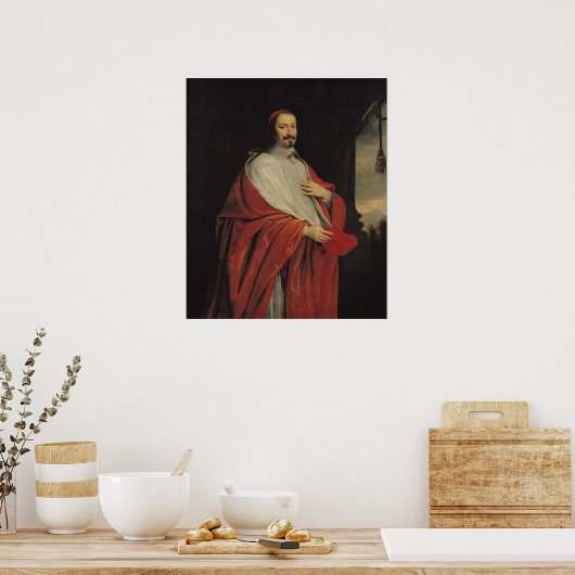 Portret van Jules Mazarin Poster (Keuken)