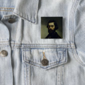 Portret van Jules Valles c.1861 Vierkante Button 5,1 Cm (In situ)