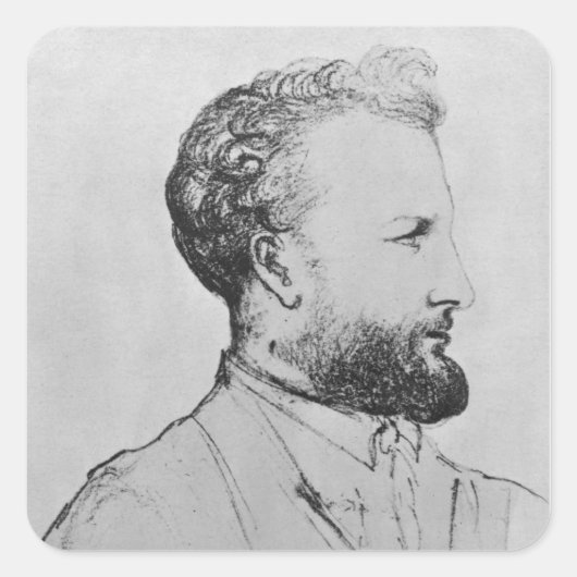 Portret van Jules Verne d Vierkante Sticker (Voorkant)