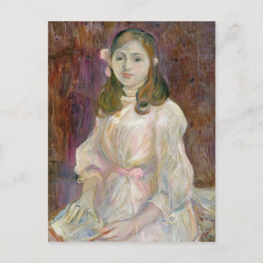 Portret van Julie Manet Holding a Book, 1889 Briefkaart (Voorkant)