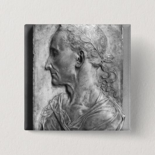 Portret van Julius Caesar Vierkante Button 5,1 Cm (Voorkant)