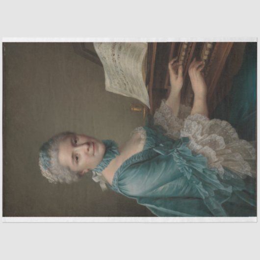 Portret van Justine Favart Decoupage Paper Tissuepapier (Voorkant)