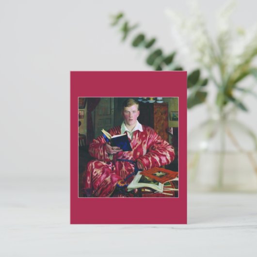 Portret van K. B. Kustodiev door Boris Kustodiev Briefkaart (Staand voorkant)