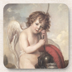 Portret van kapitein Oswald Fawcett als Cupid (oli Bier Onderzetter