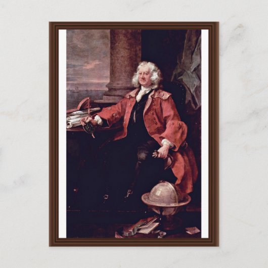 Portret van kapitein Thomas Coram door Hogarth Briefkaart (Voorkant)