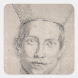 Portret van kardinaal 2 vierkante sticker