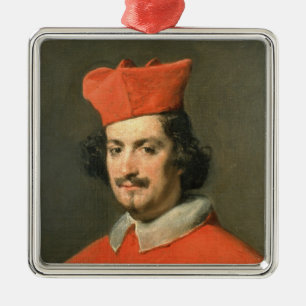 Portret van kardinaal Camillo Astali Pamphili Metalen Ornament
