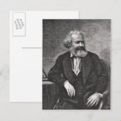 Portret van Karl Marx 1857 Briefkaart (Voorkant / Achterkant)