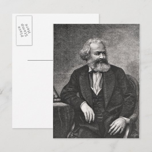 Portret van Karl Marx 1857 Briefkaart (Voorkant / Achterkant)