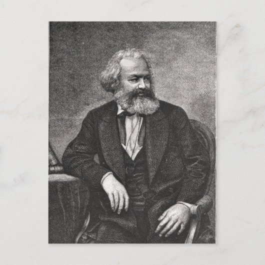 Portret van Karl Marx 1857 Briefkaart (Voorkant)