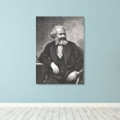 Portret van Karl Marx 1857 Canvas Afdruk (Insitu (Houten vloer))