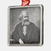 Portret van Karl Marx 1857 Metalen Ornament (Links)