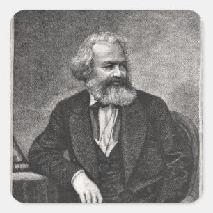 Portret van Karl Marx 1857 Vierkante Sticker