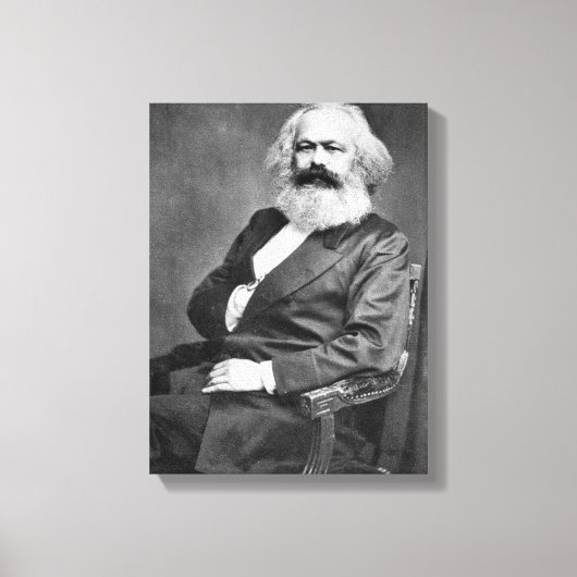 Portret van Karl Marx (oprichter van het marxisme) Canvas Afdruk (Voorkant)