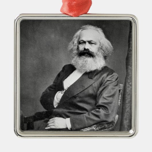 Portret van Karl Marx (oprichter van het marxisme) Metalen Ornament (Voorkant)