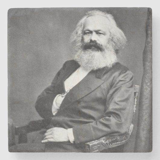 Portret van Karl Marx (oprichter van het marxisme) Stenen Onderzetter (Voorkant)