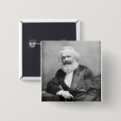 Portret van Karl Marx Vierkante Button 5,1 Cm (Voorkant /achterkant)